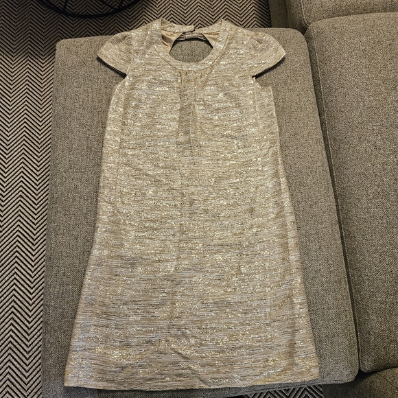 Kate Spade Dorothy Shift Dress Size 0 Starlight Gold Tweed Bow Event Formal Silk - Picture 9 of 16